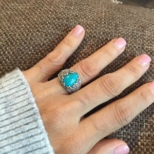 SILVER TURQUOISE RING SIZE 5